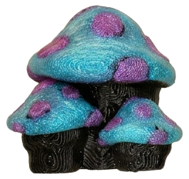 Mushroom Teal Pink Black