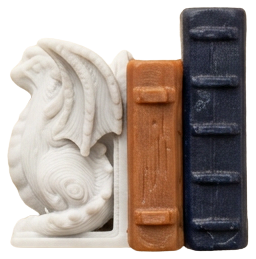 Bookend Dragon Left Brown Blue
