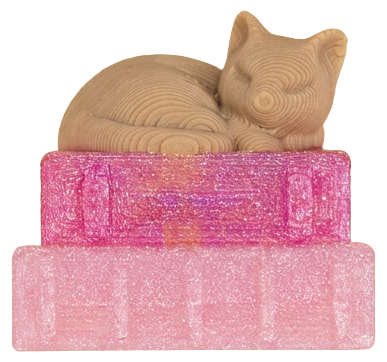 Cat On Books Pink