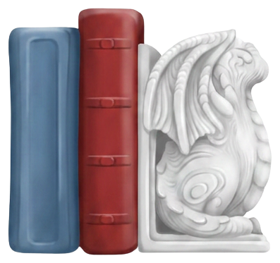 Bookend Dragon Grey Red