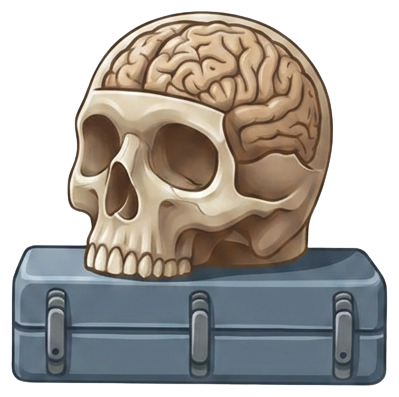skull on books navy
