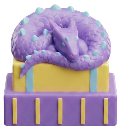 dragon on books celestial purple