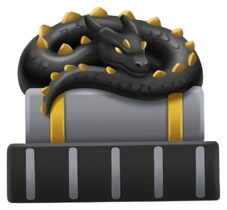 dragon on books black and gold