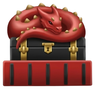 dragon on books red and bronze